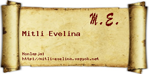 Mitli Evelina névjegykártya